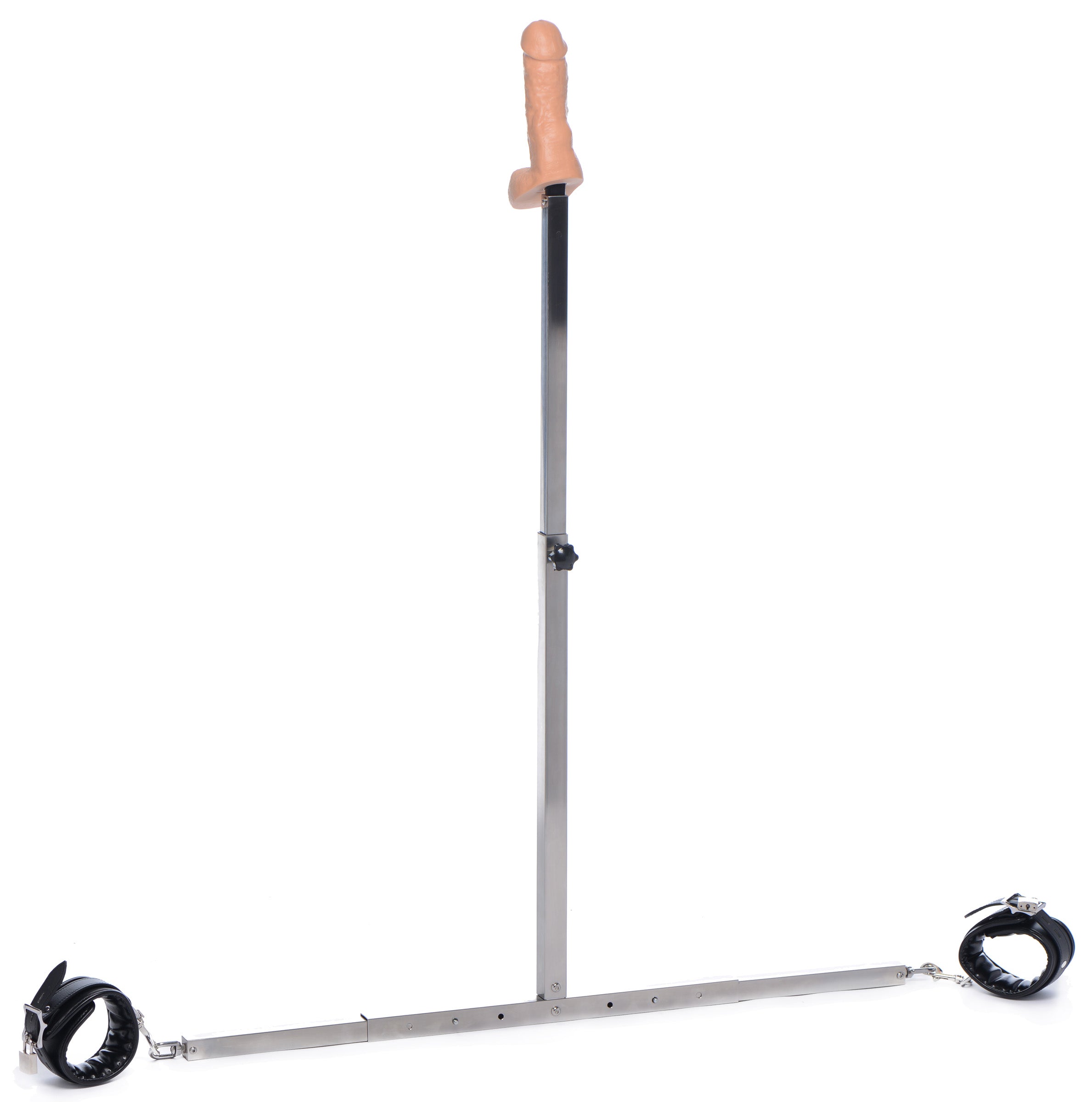 Master Series Squat Anal Impaler with Spreader Bar and Cuffs Black