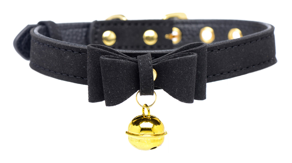 Master Series Golden Kitty Cat Bell Collar - Black/Gold Black