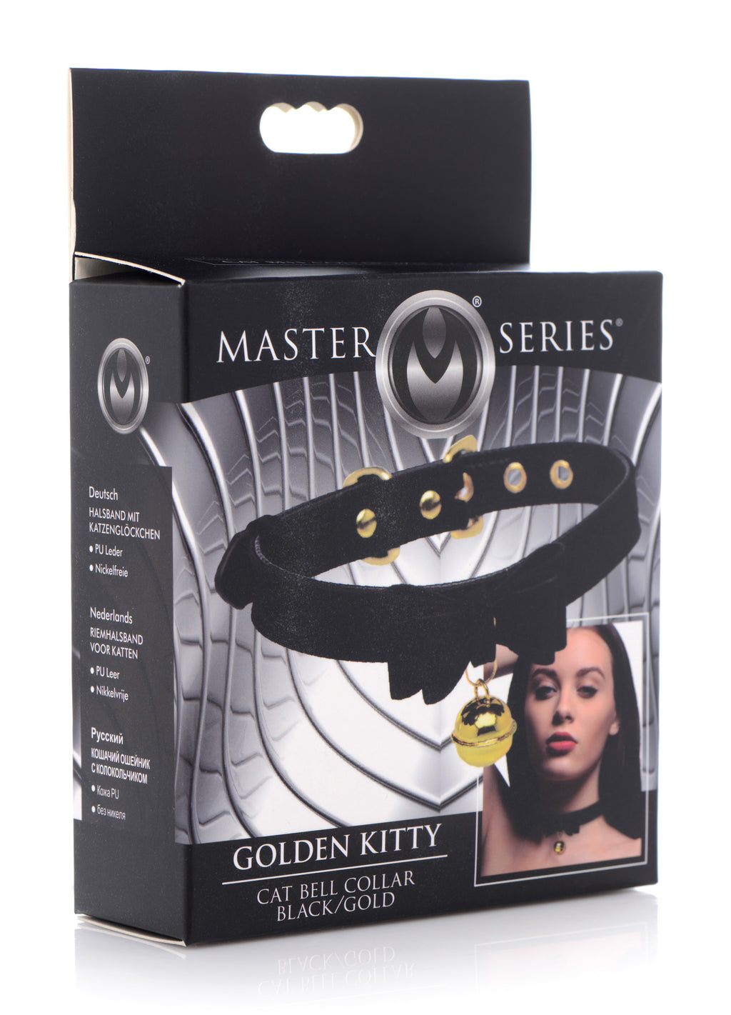 Master Series Golden Kitty Cat Bell Collar - Black/Gold Black