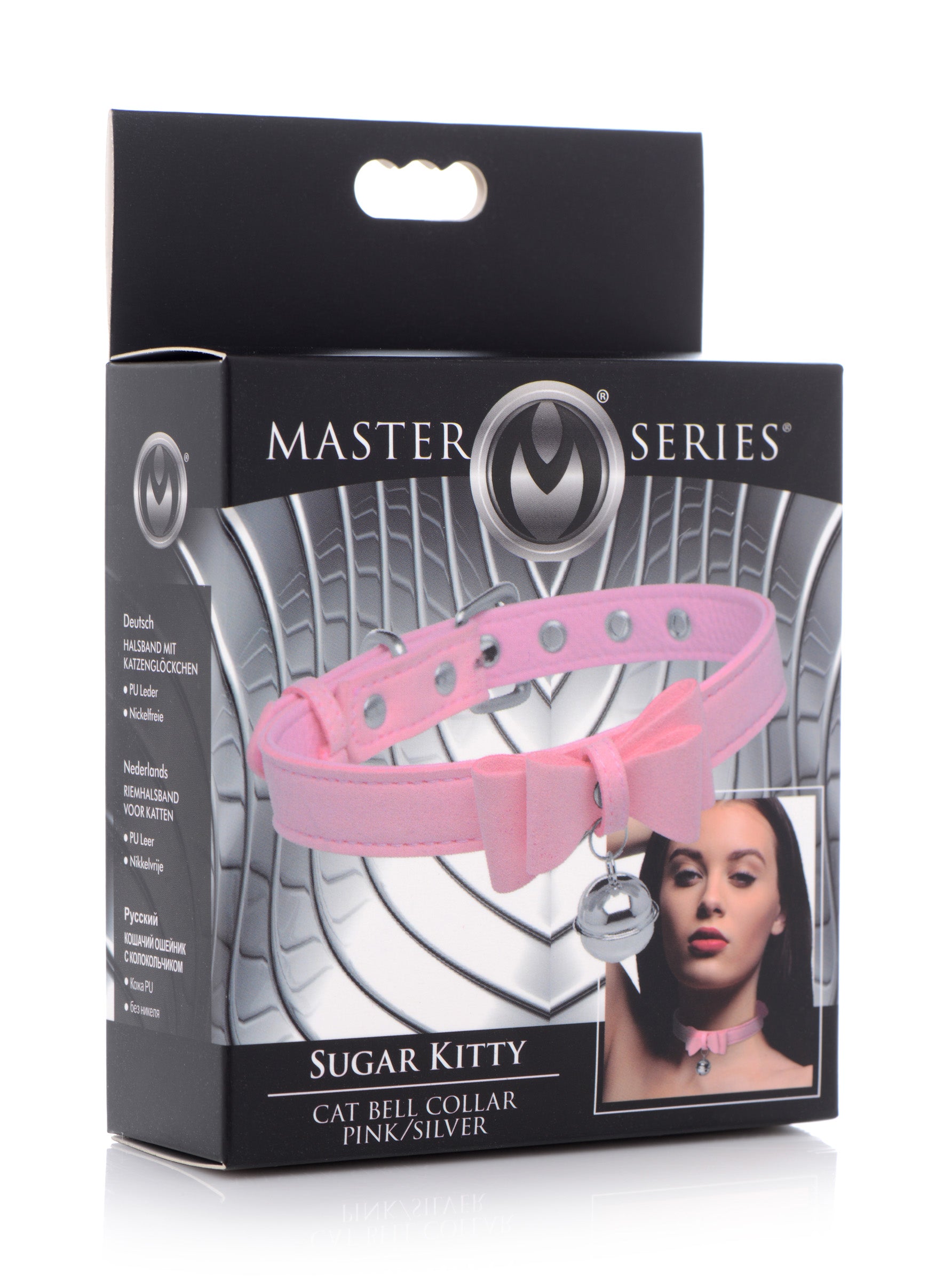Master Series Golden Kitty Cat Bell Collar - Black/Gold Pink