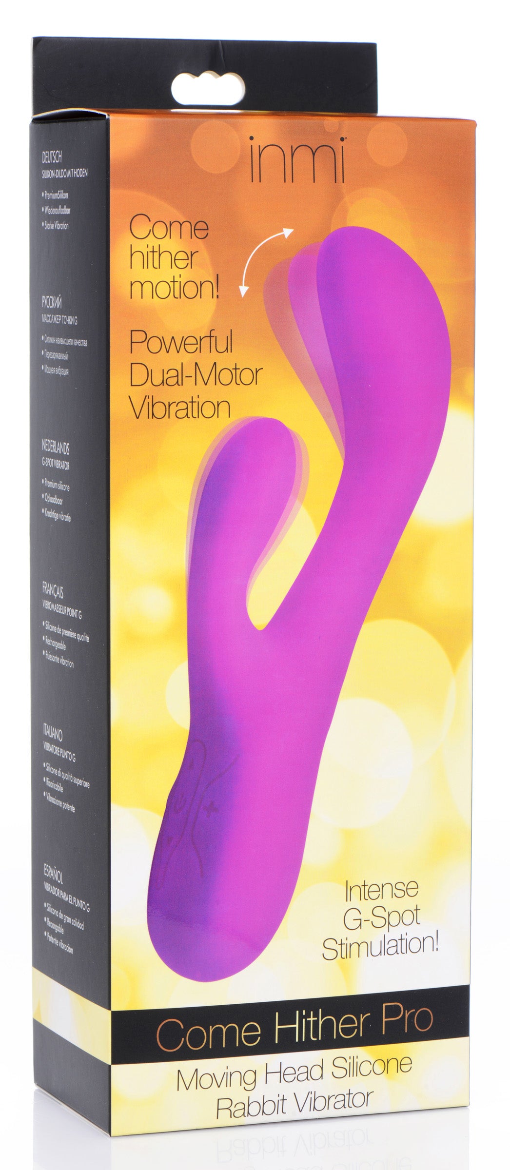 Inmi Come Hither Pro Silicone Rabbit Vibrator with Orgasmic Motion Purple