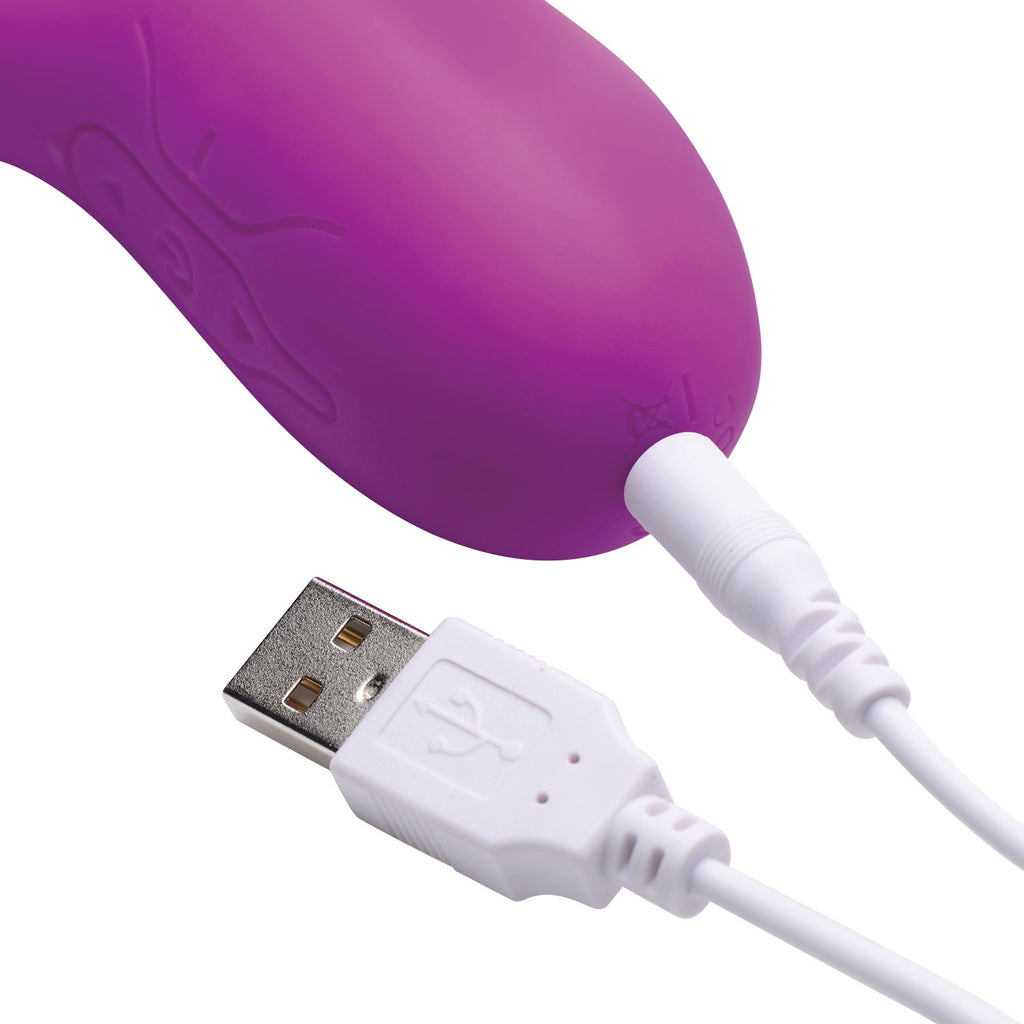 Inmi Come Hither Pro Silicone Rabbit Vibrator with Orgasmic Motion Purple