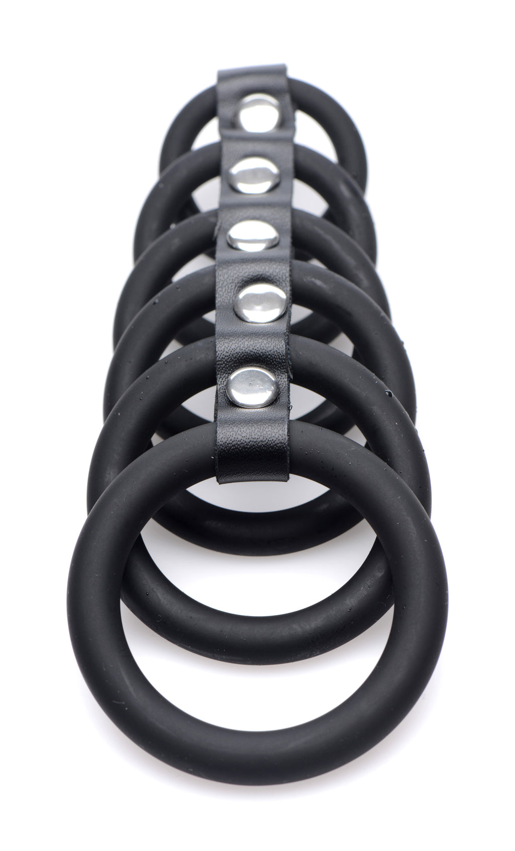 Strict 6 Ring Silicone Chastity Device Black
