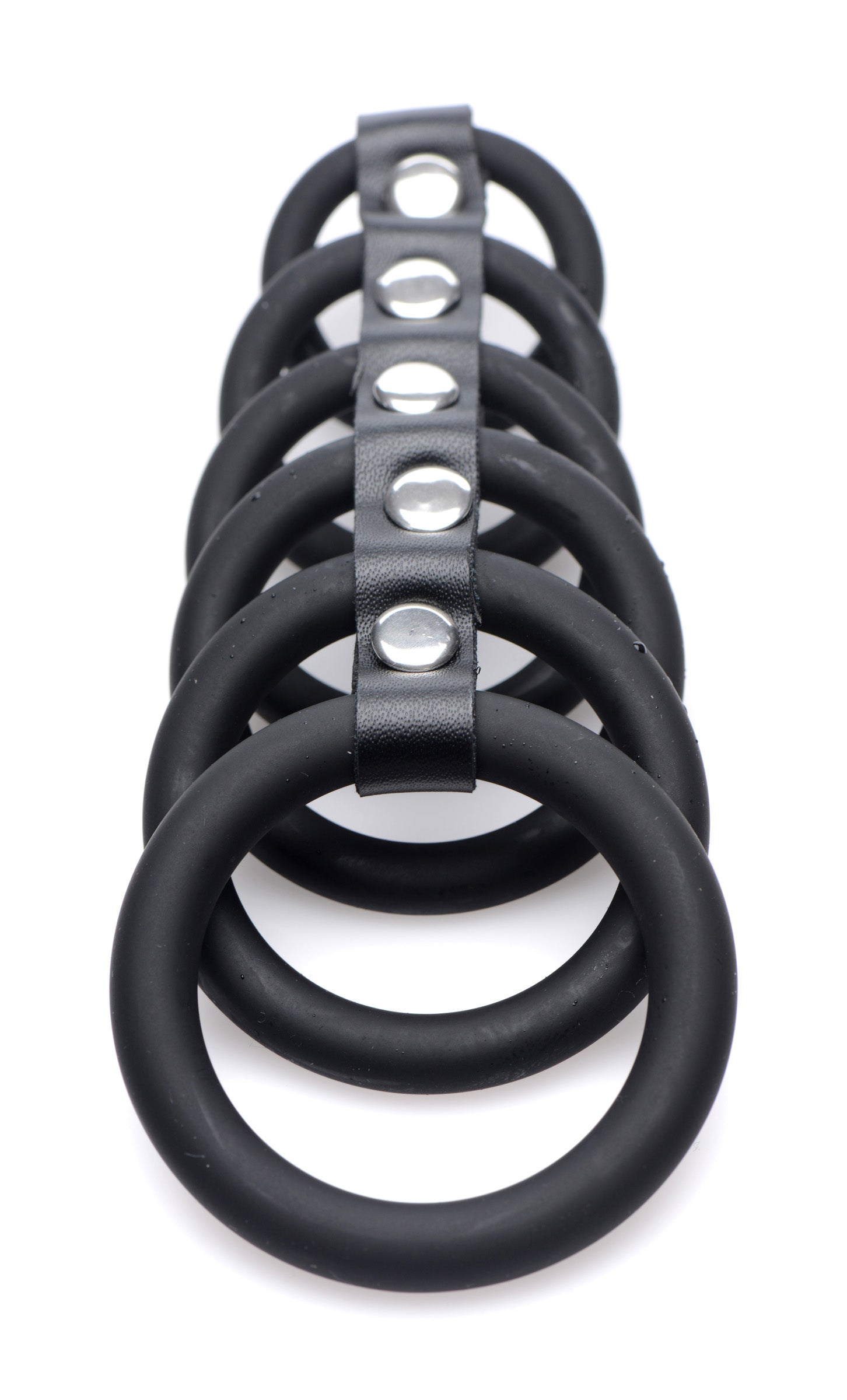 Strict 6 Ring Silicone Chastity Device Black