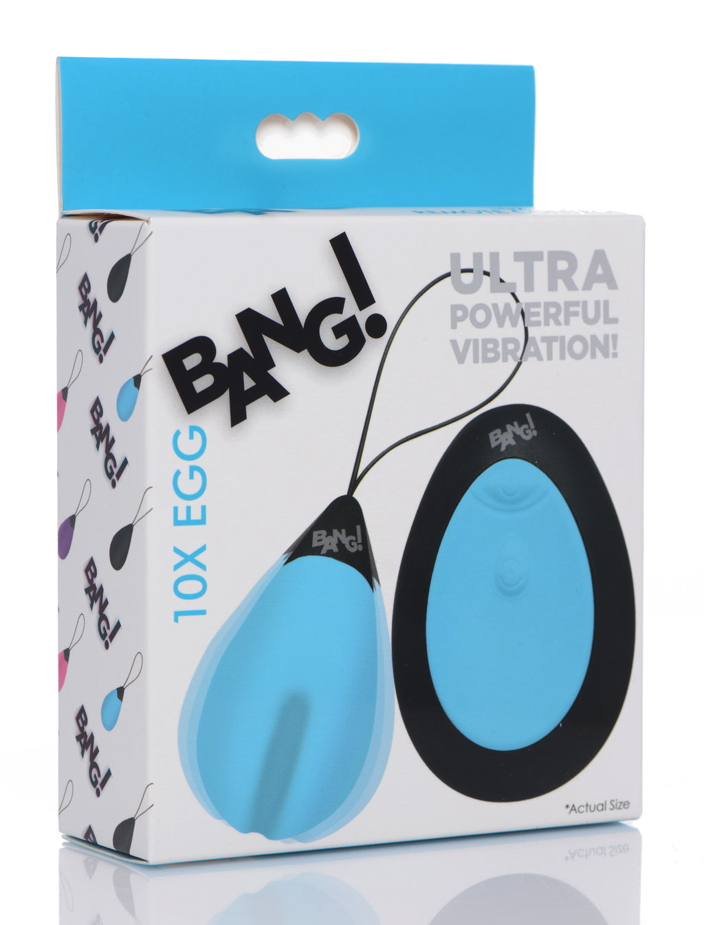 Bang! 10X Silicone Vibrating Egg - Black Blue