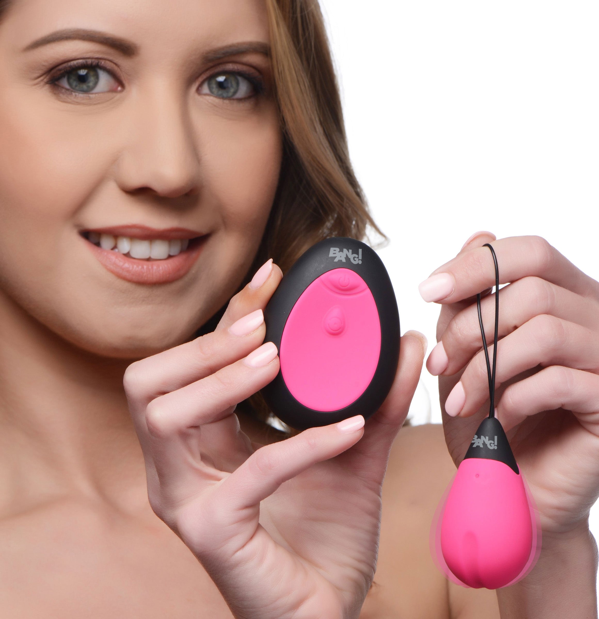 Bang! 10X Silicone Vibrating Egg - Black Pink