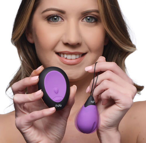 Bang! 10X Silicone Vibrating Egg - Black Purple