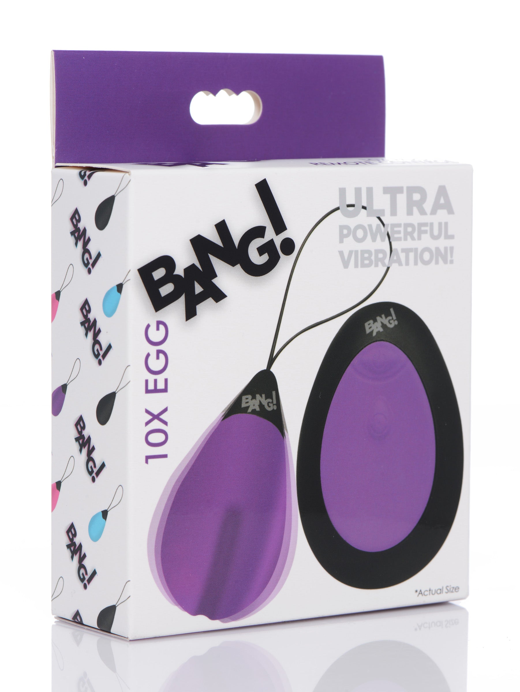 Bang! 10X Silicone Vibrating Egg - Black Purple
