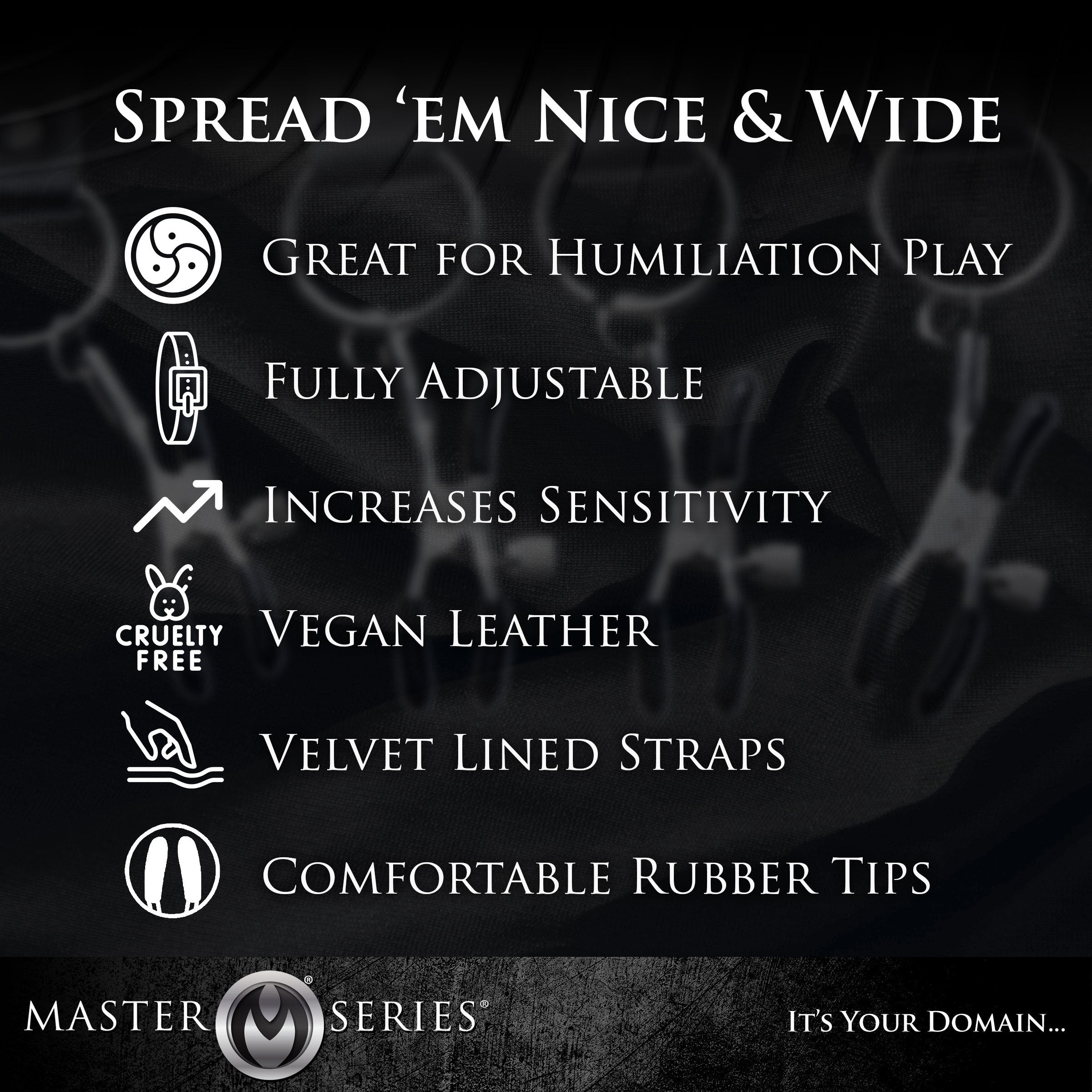 Master Series Spread XL Labia Spreader Straps Black