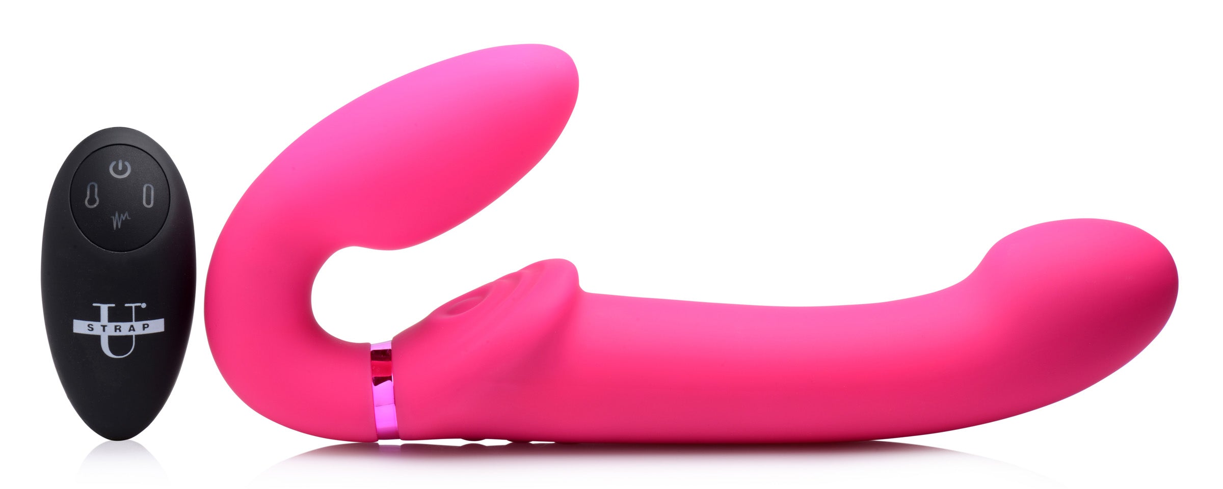 Strap U 10X Remote Control Ergo-Fit G-Pulse Inflatable and Vibrating Strapless Strap-on - Pink Pink
