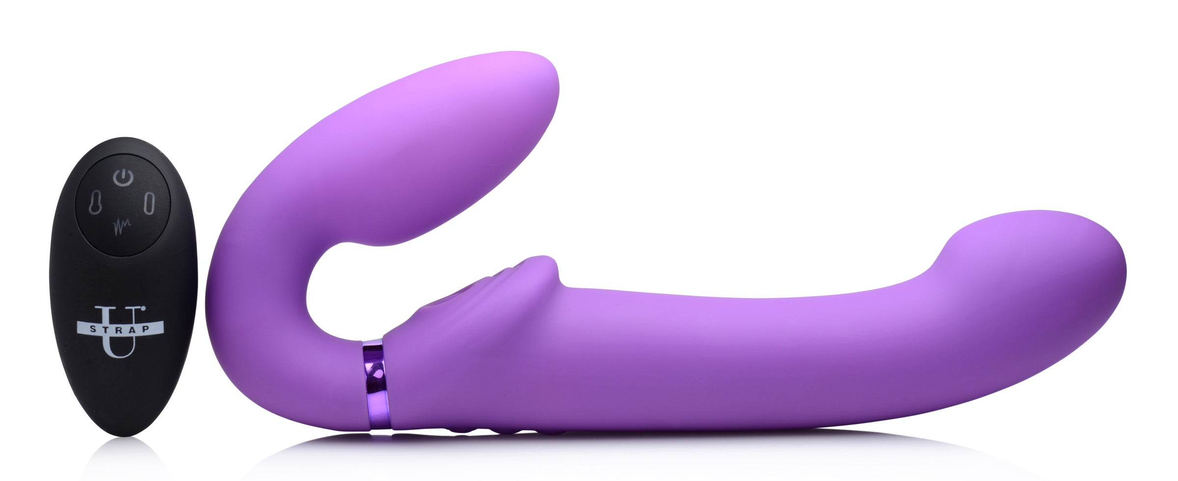 Strap U 10X Remote Control Ergo-Fit G-Pulse Inflatable and Vibrating Strapless Strap-on - Purple Purple