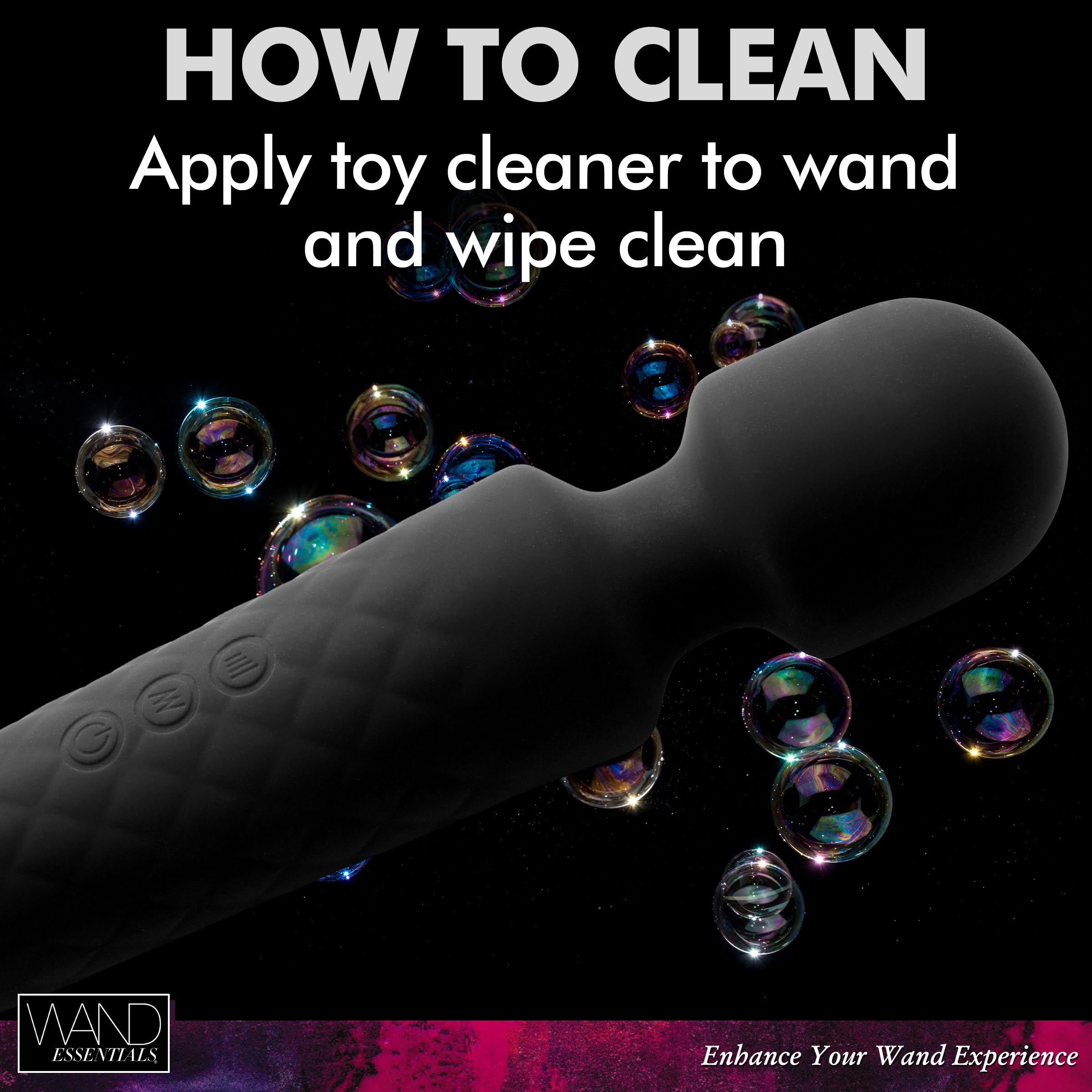Wand Essentials 18X Luxury Silicone Travel Wand Black