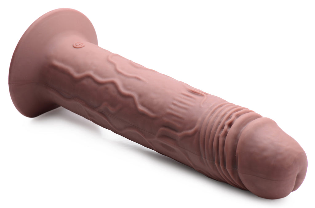 Thump It 7X Remote Control Vibrating and Thumping Dildo - Dark Brown