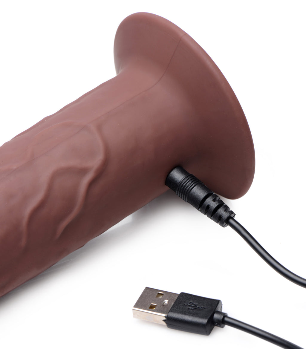 Thump It 7X Remote Control Vibrating and Thumping Dildo - Dark Brown