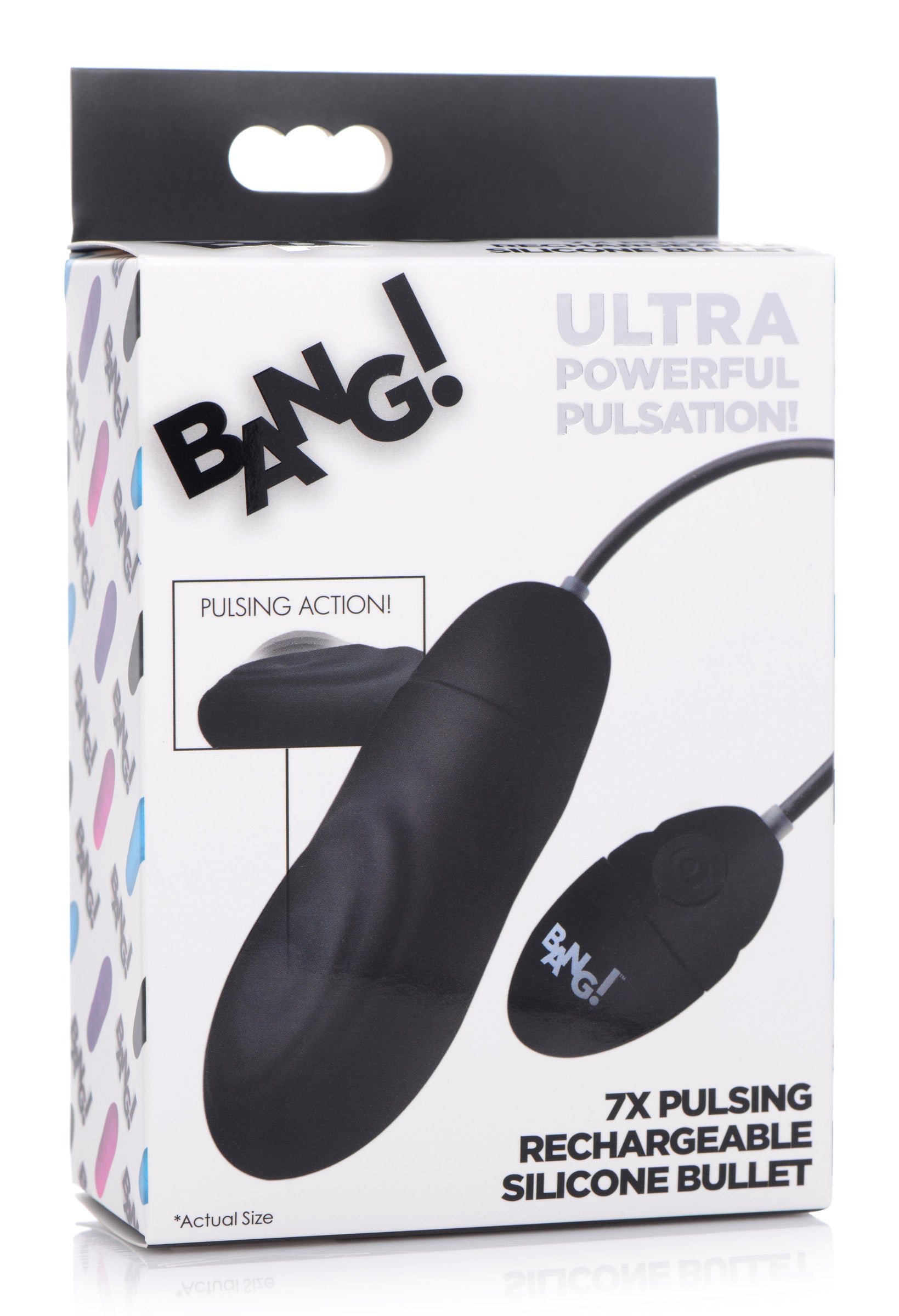 Bang! 7X Pulsing Rechargeable Silicone Vibrator - Black Black