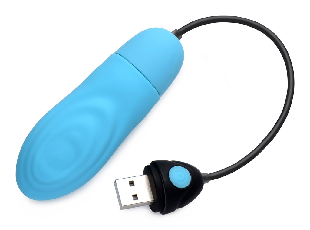 Bang! 7X Pulsing Rechargeable Silicone Vibrator - Black Blue