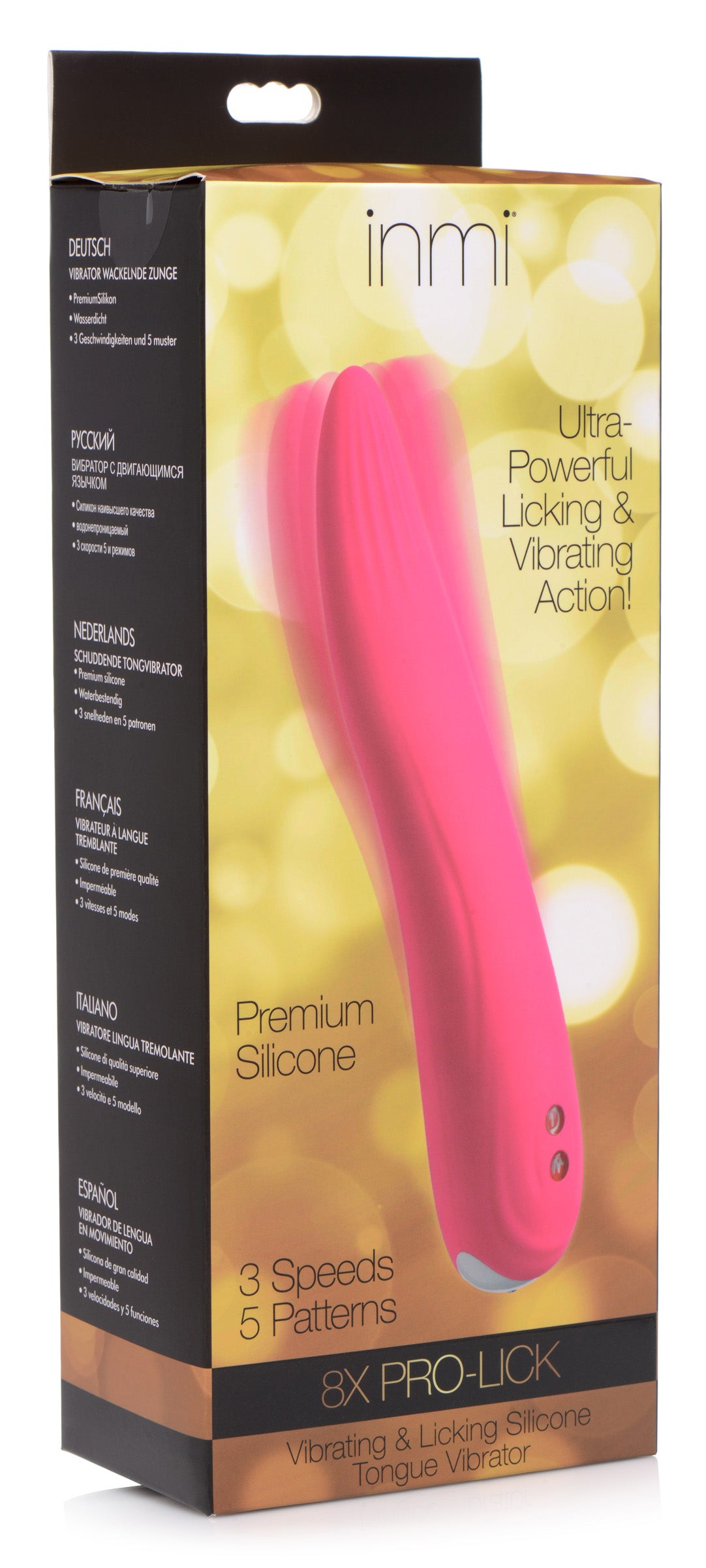Inmi 8X Pro-Lick Vibrating & Licking Silicone Tongue Vibrator Pink