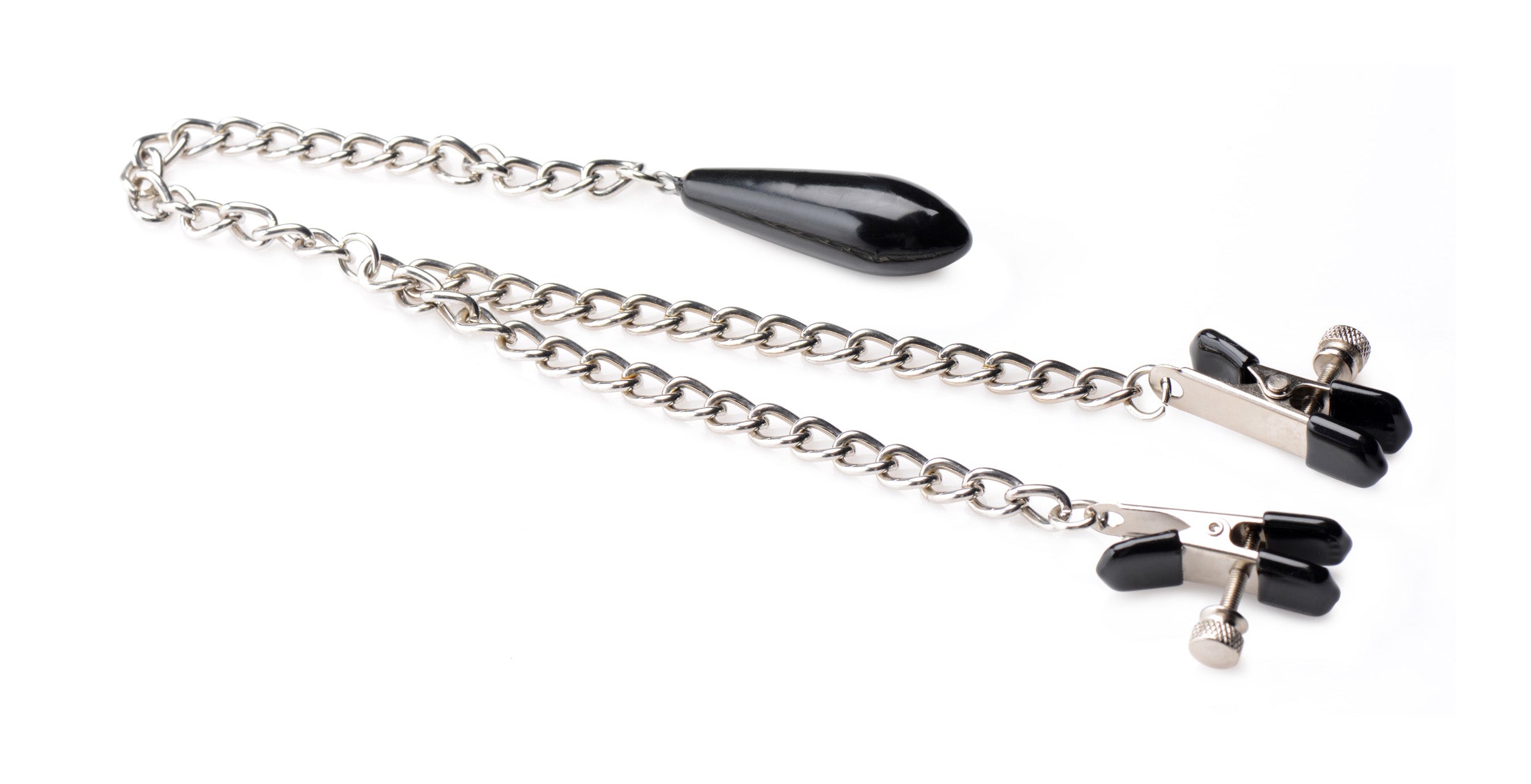 Master Series Titty Taunter Nipple Clamps with Weighted Bead Black