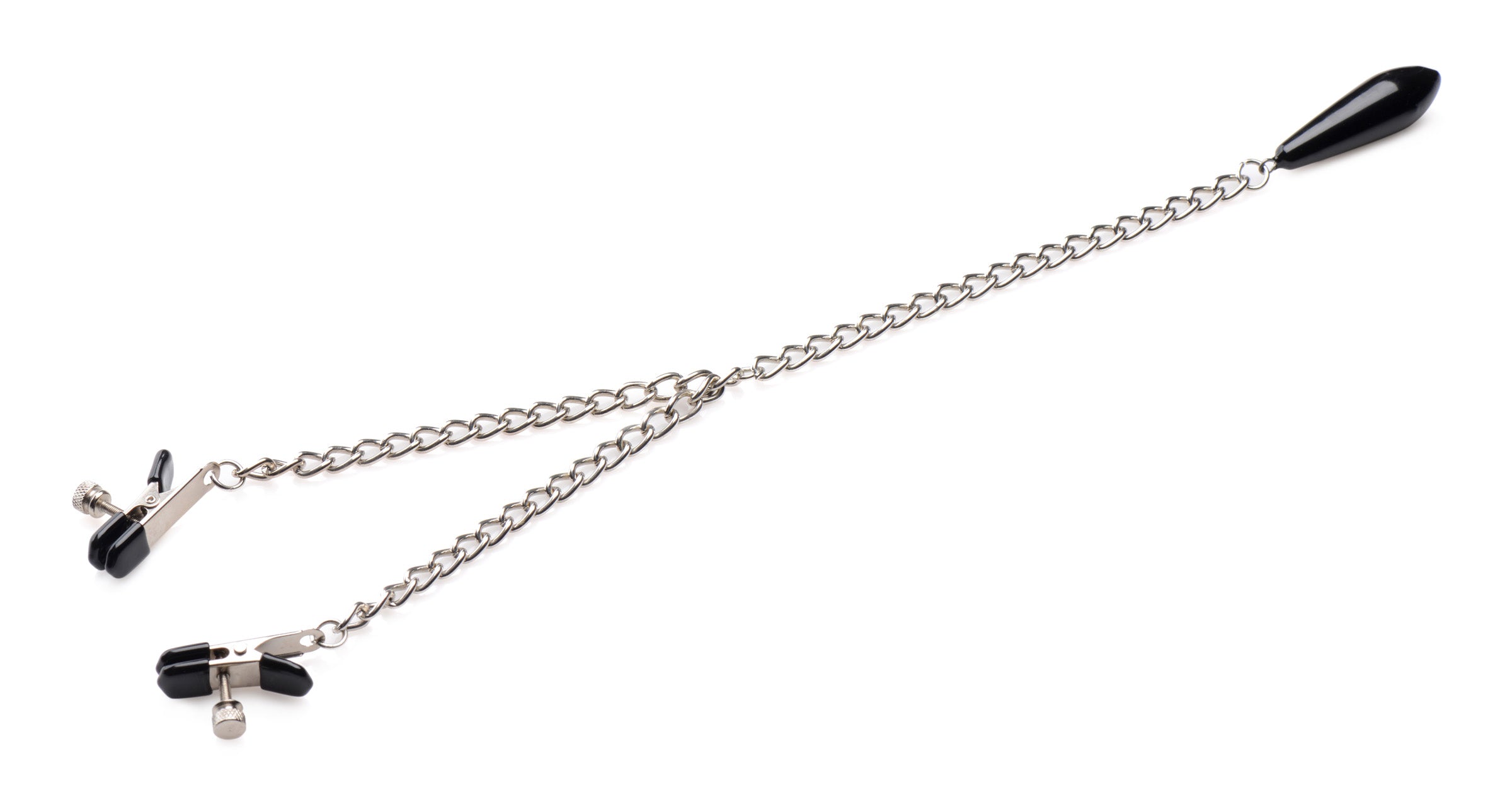 Master Series Titty Taunter Nipple Clamps with Weighted Bead Black