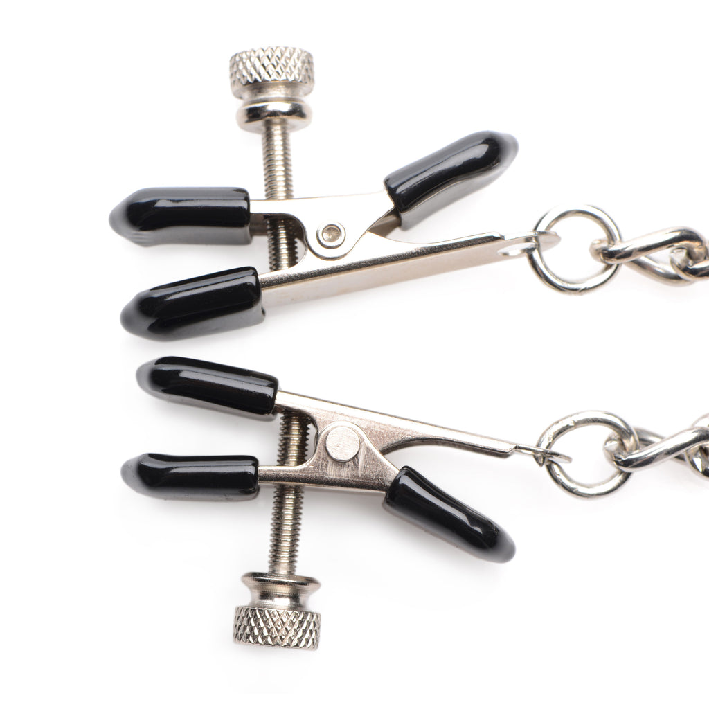 Master Series Titty Taunter Nipple Clamps with Weighted Bead Black