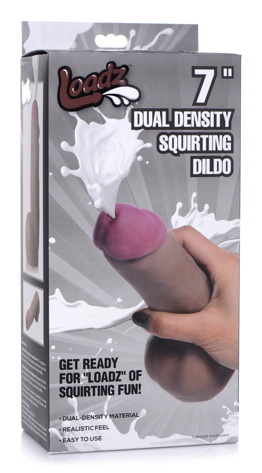 Loadz Dark Dual Density Squirting Dildo - 7 Inch Brown