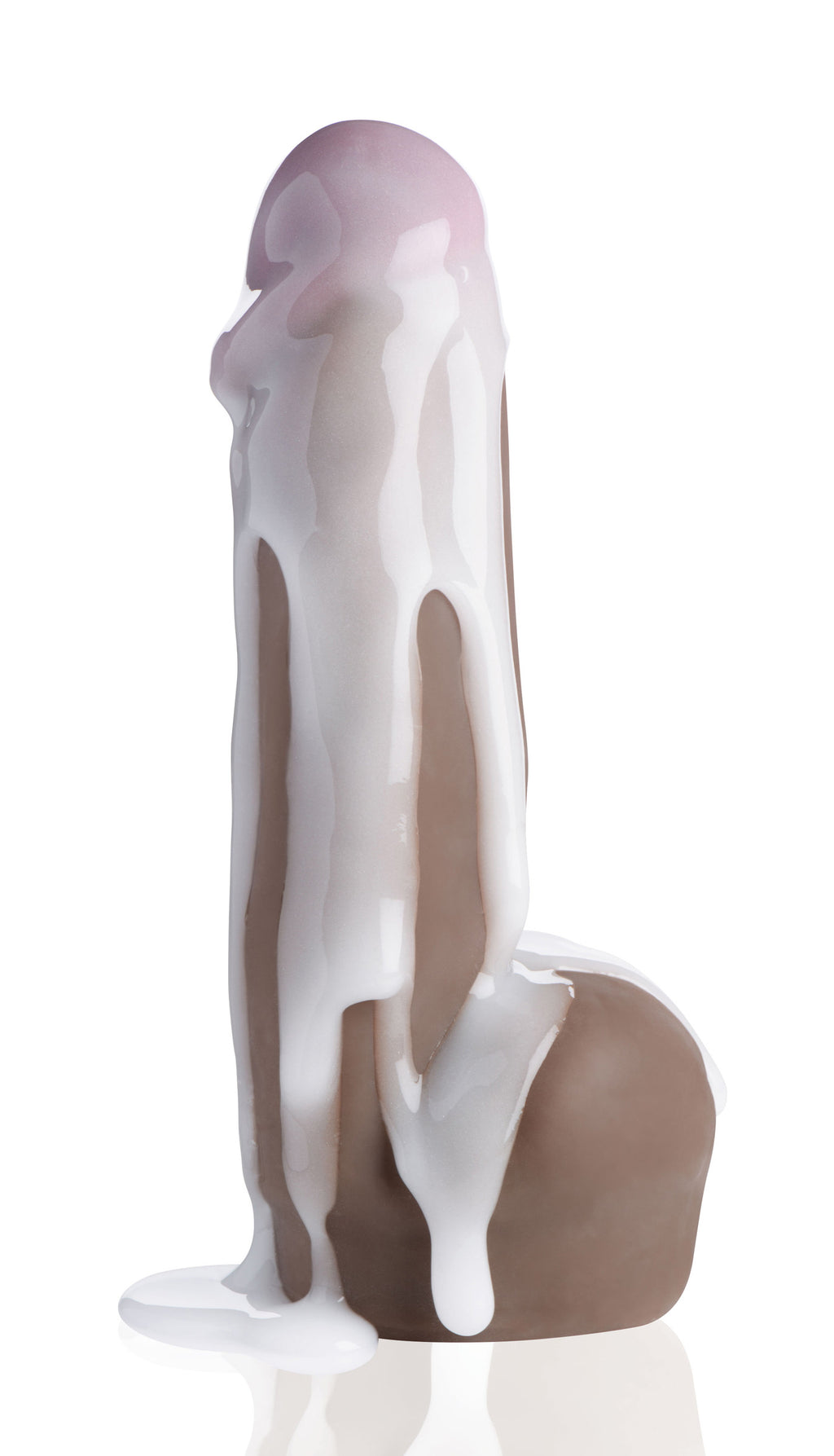 Loadz Dark Dual Density Squirting Dildo - 7 Inch Brown