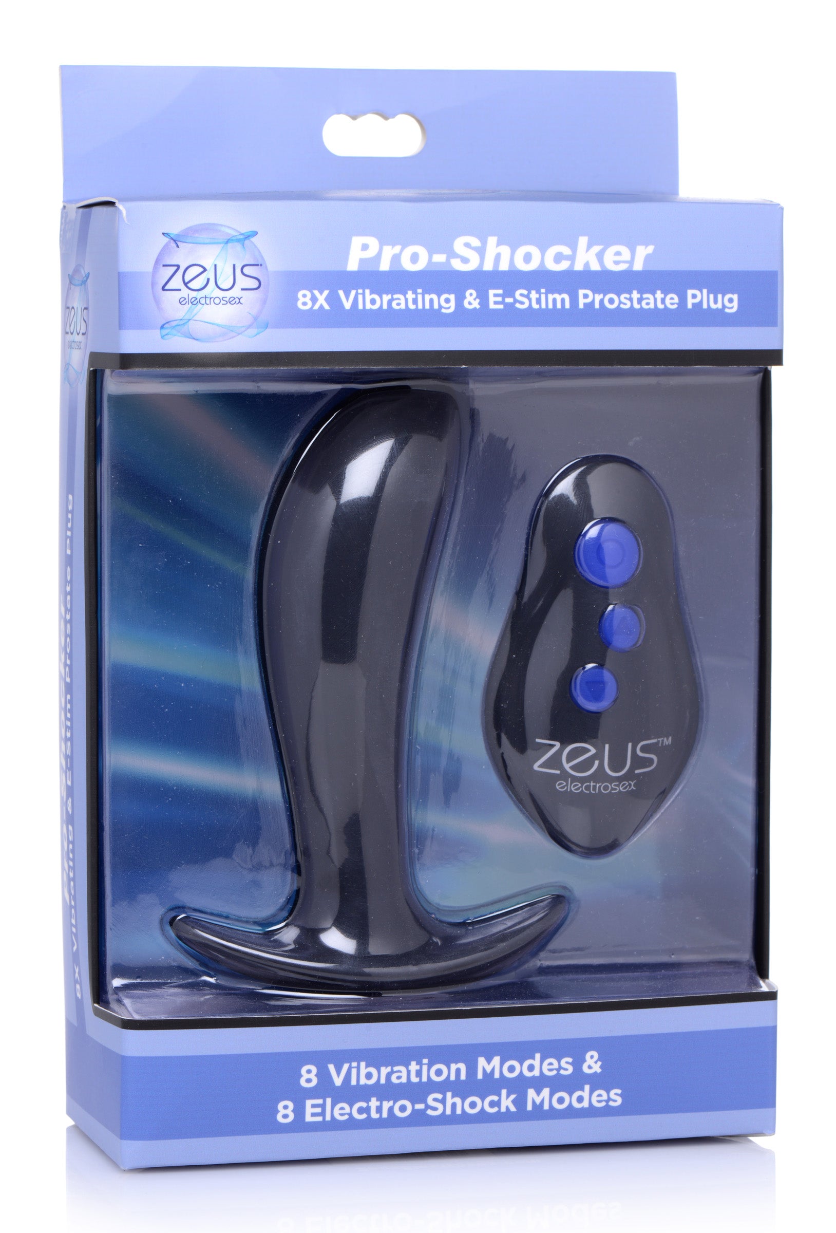 Zeus Electrosex 64X Pro-Shocker Vibrating and E-stim Prostate Plug Black