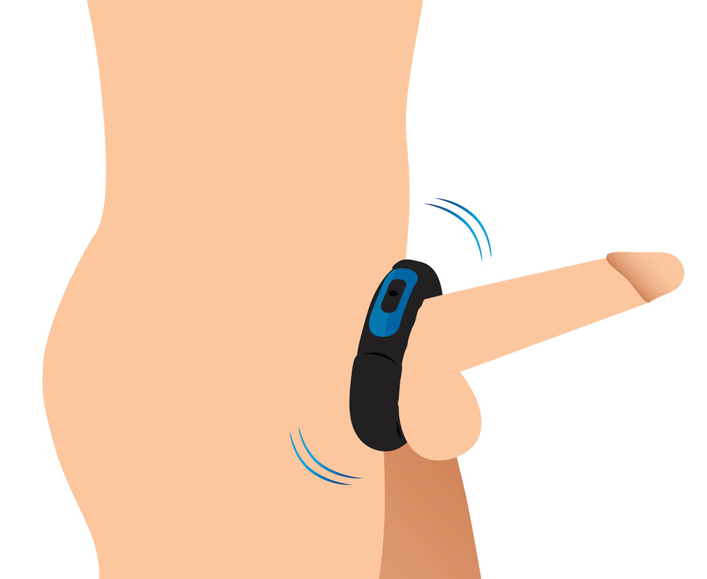 Trinity Men Remote Control 7X Silicone Cock Ring Black