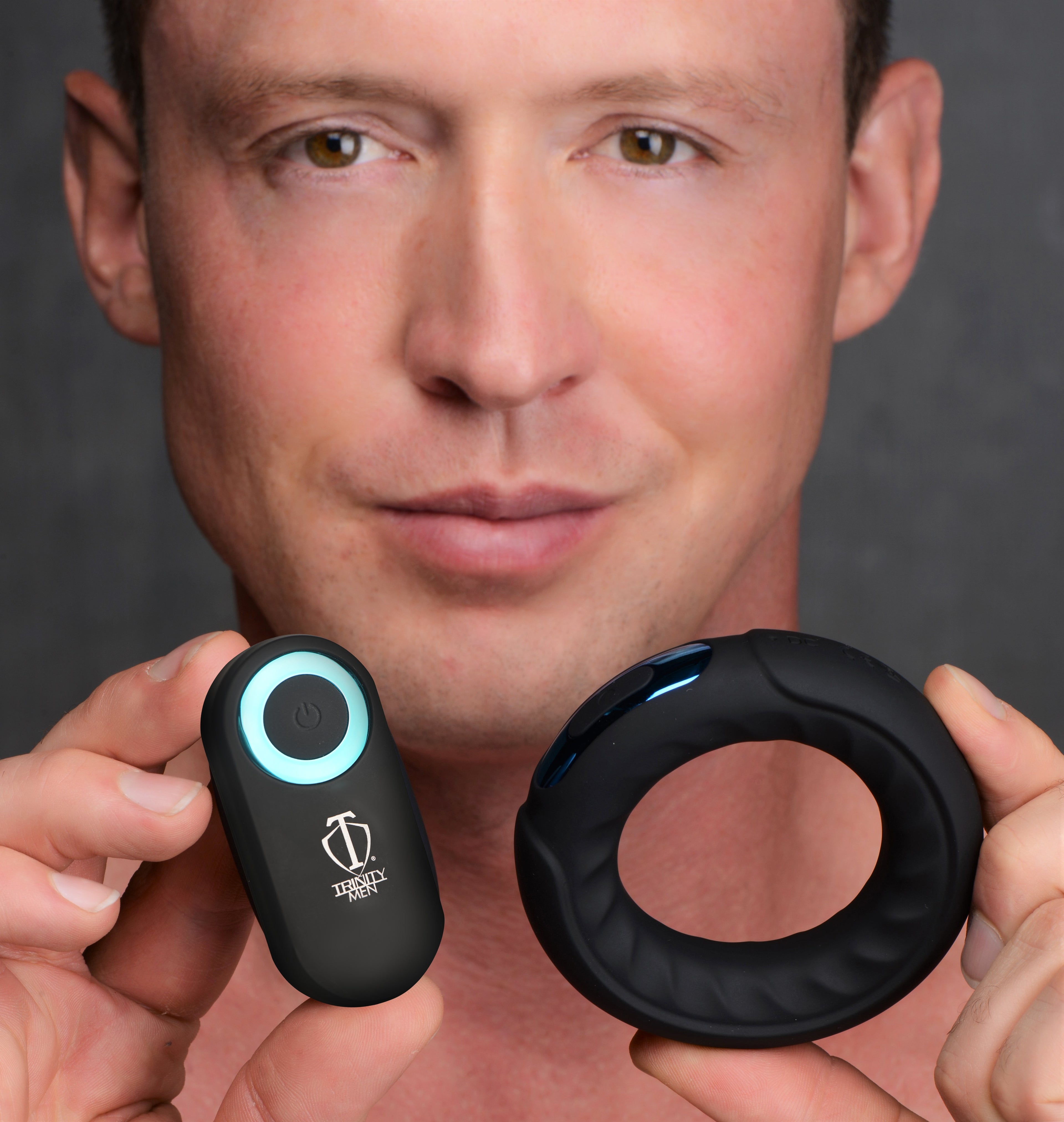 Trinity Men Remote Control 7X Silicone Cock Ring Black