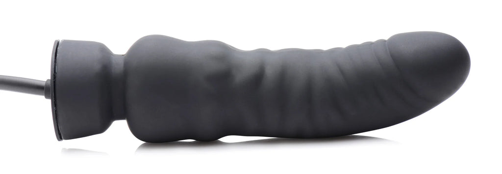 Master Series Dick-spand Inflatable Silicone Dildo Black