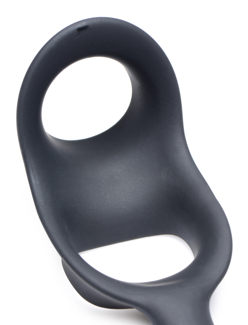 Alpha-Pro 10X P-Bomb Silicone Cock and Ball Ring with Vibrating Anal Plug Black