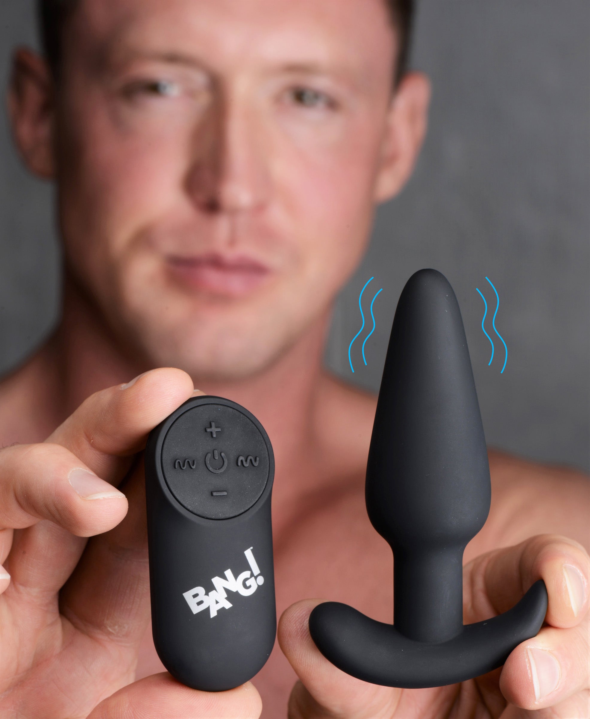Bang! Remote Control 21X Vibrating Silicone Butt Plug - Black Black