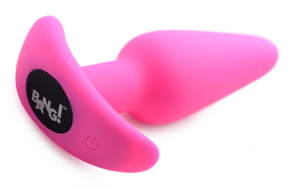 Bang! Remote Control 21X Vibrating Silicone Butt Plug - Black Pink