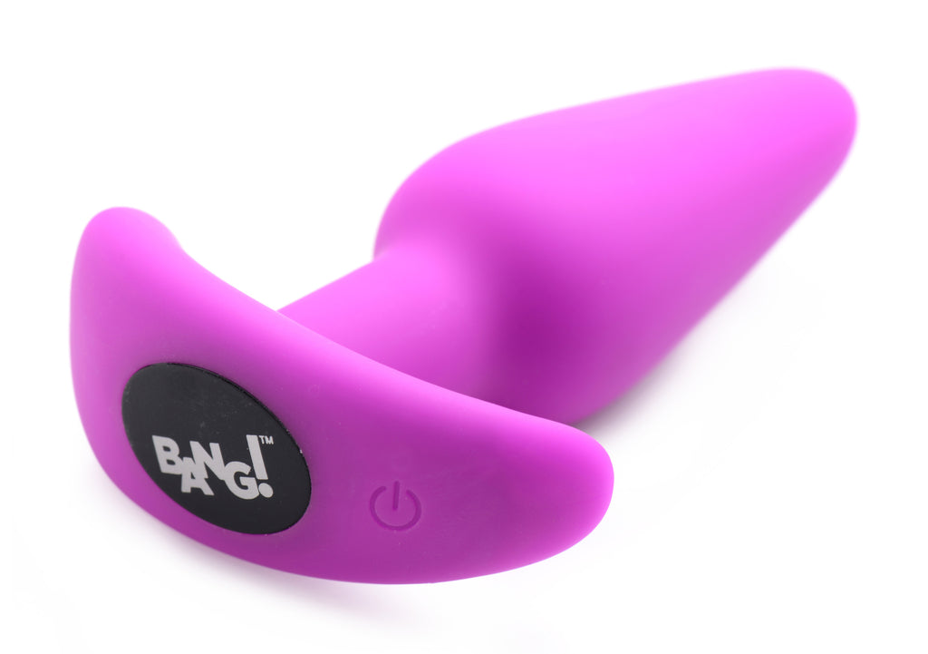 Bang! Remote Control 21X Vibrating Silicone Butt Plug - Black Purple