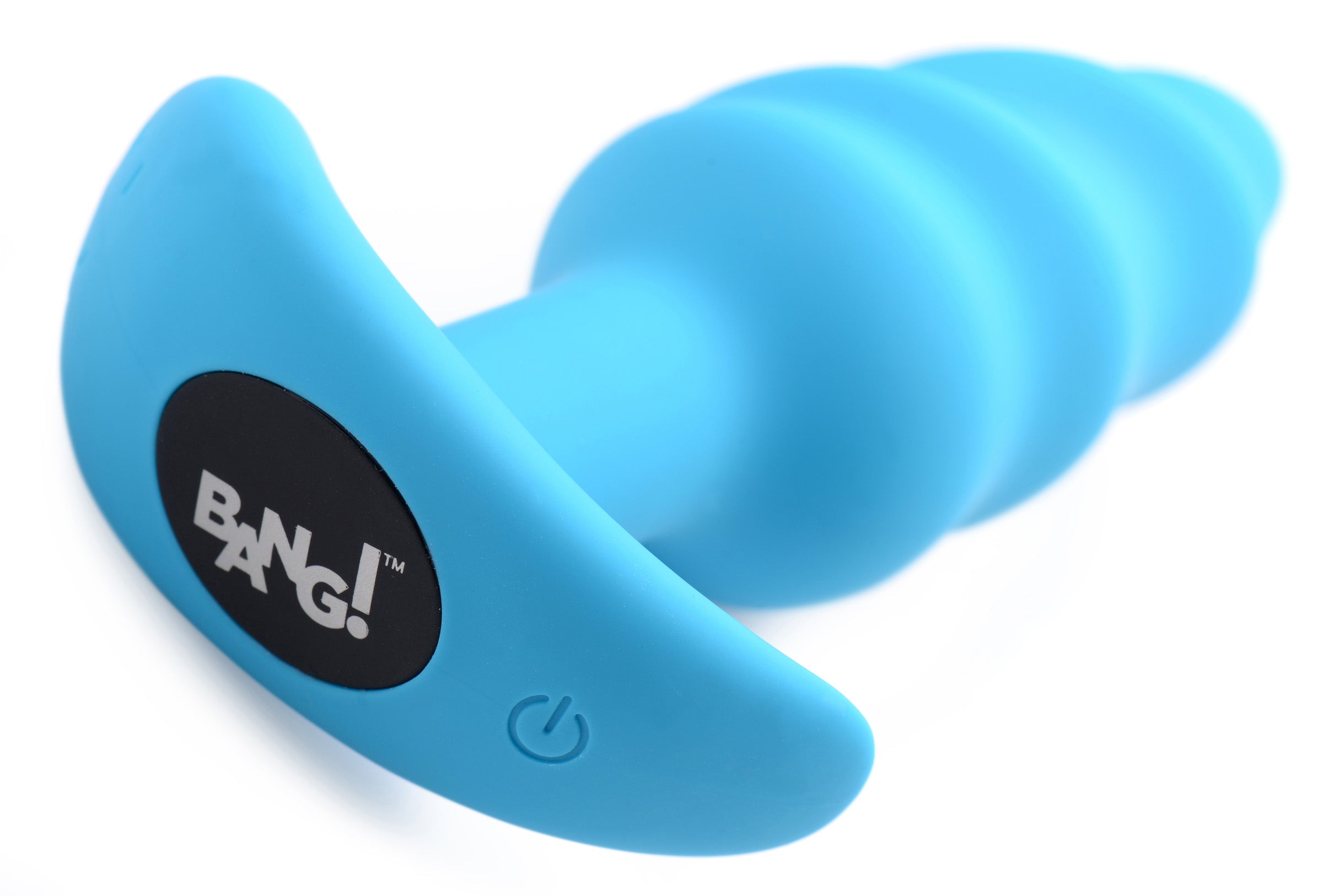 Bang! Remote Control 21X Vibrating Silicone Swirl Butt Plug - Black Blue