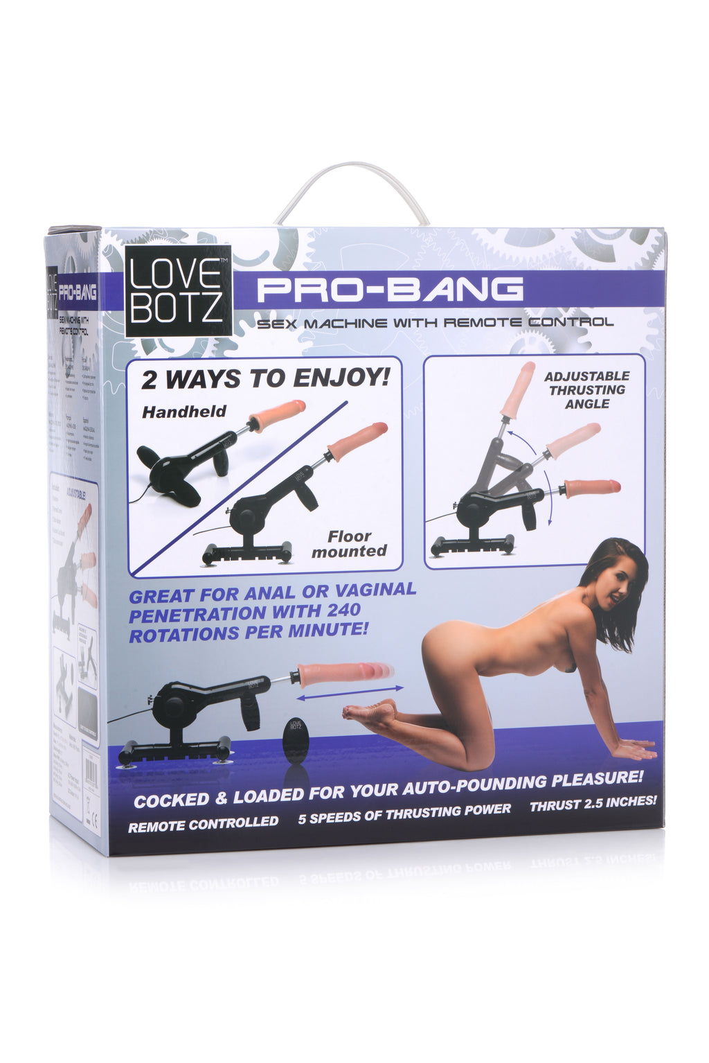 Lovebotz Pro-Bang Sex Machine with Remote Control Black