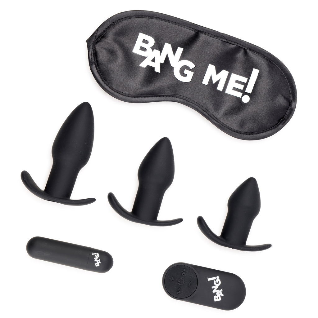 Bang! Backdoor Adventure Remote Control 3 Piece Butt Plug Vibe Kit Black