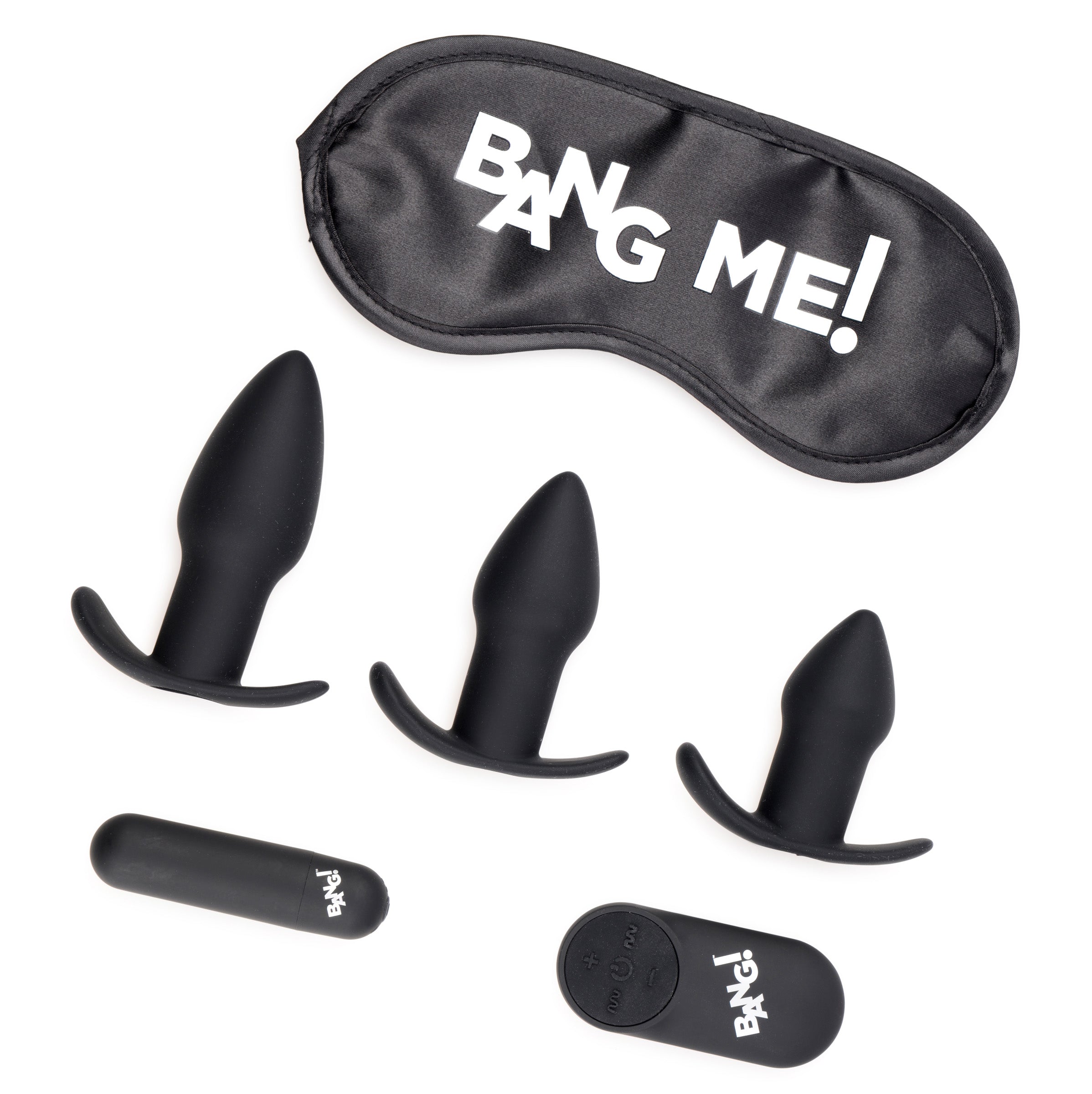 Bang! Backdoor Adventure Remote Control 3 Piece Butt Plug Vibe Kit Black