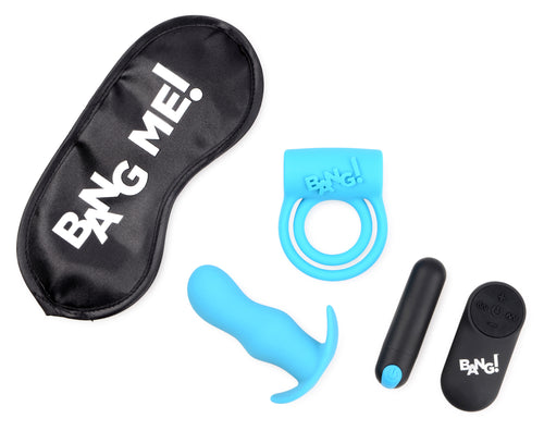 Bang! Duo Blast Remote Control Cock Ring and Butt Plug Vibe Kit Blue