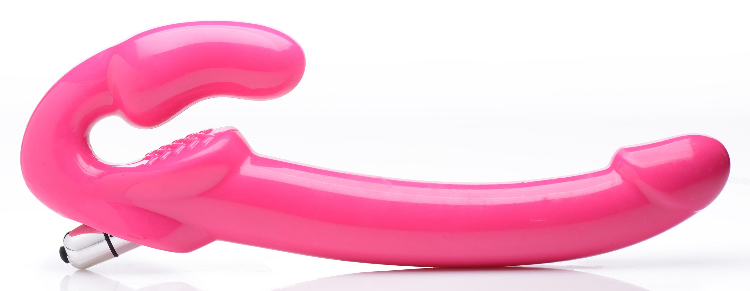 Strap U 7X Revolver Slim 8 inch Vibrating Strapless Strap-on Pink