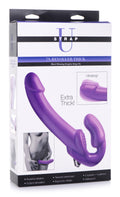 Strap U 7X Revolver 2 Inch Thick Vibrating Strapless Strap-on Purple