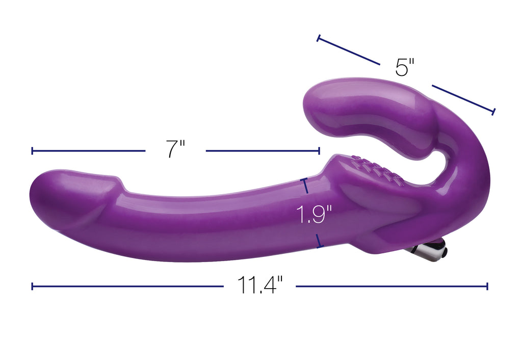Strap U 7X Revolver 2 Inch Thick Vibrating Strapless Strap-on Purple