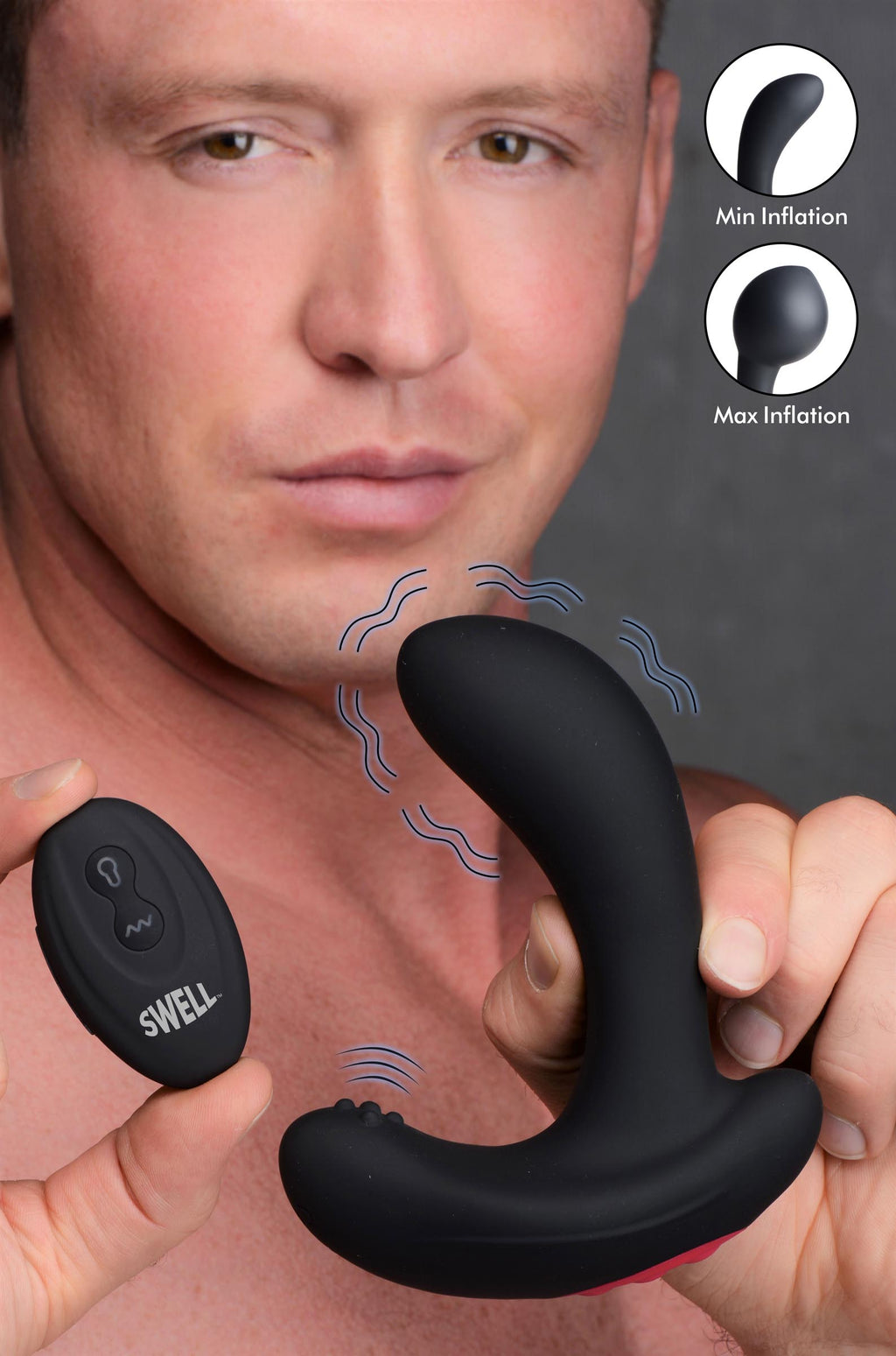 Swell 10X Inflatable and Vibrating Silicone Prostate Plug Black