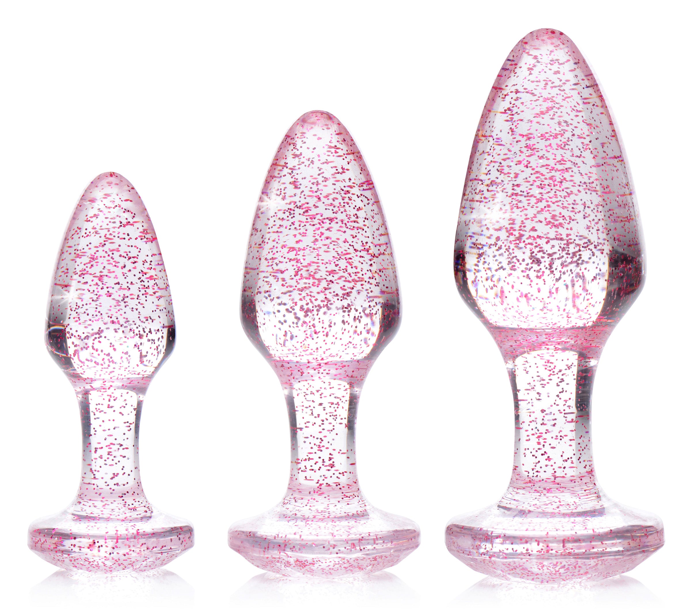 Booty Sparks Glitter Gem Anal Plug Set - Pink Pink