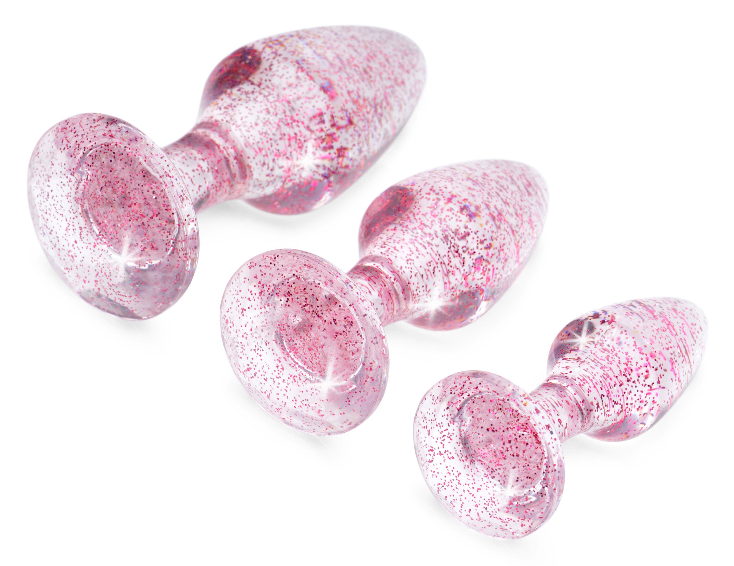 Booty Sparks Glitter Gem Anal Plug Set - Pink Pink
