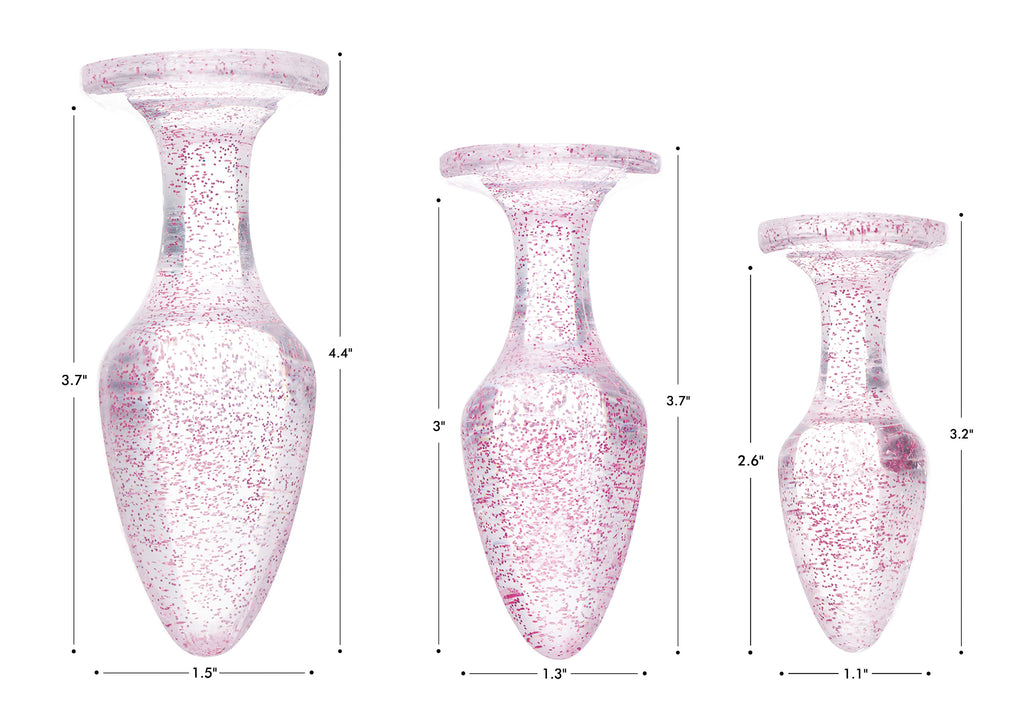 Booty Sparks Glitter Gem Anal Plug Set - Pink Pink