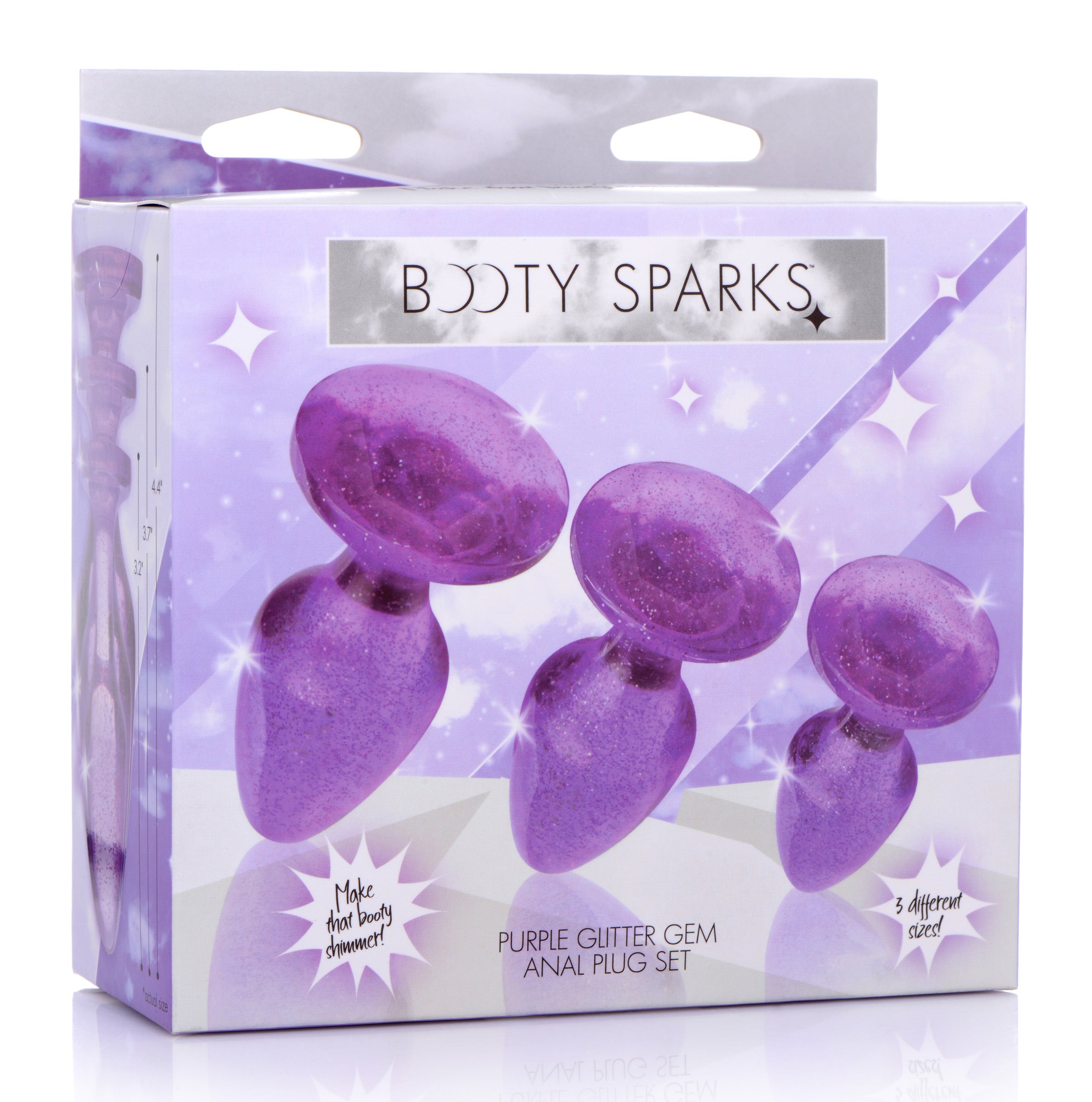 Booty Sparks Glitter Gem Anal Plug Set - Pink Purple