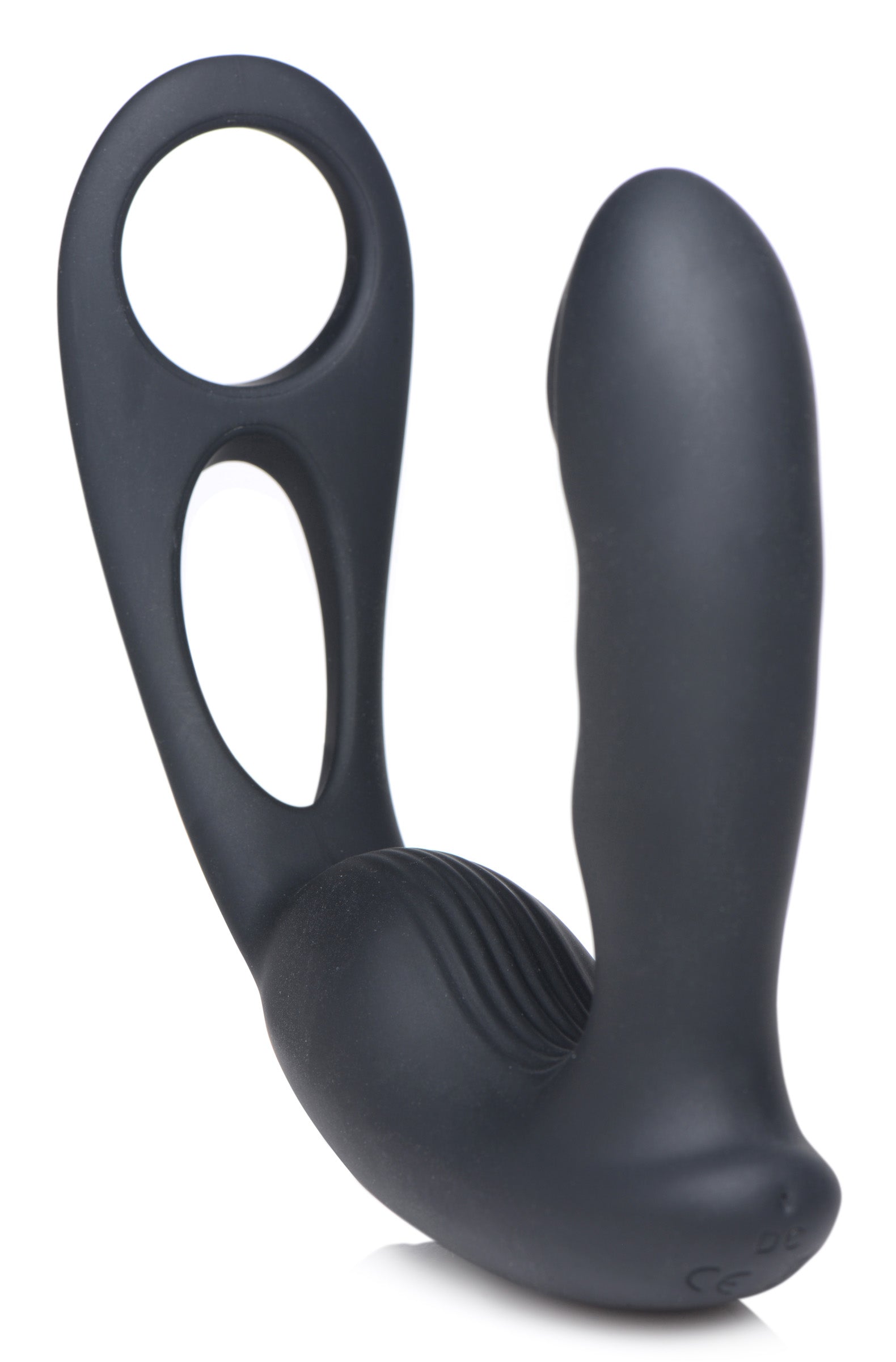 Alpha-Pro 7X P-Strap Milking and Vibrating Prostate Stimulator with Cock and Ball Harness Black