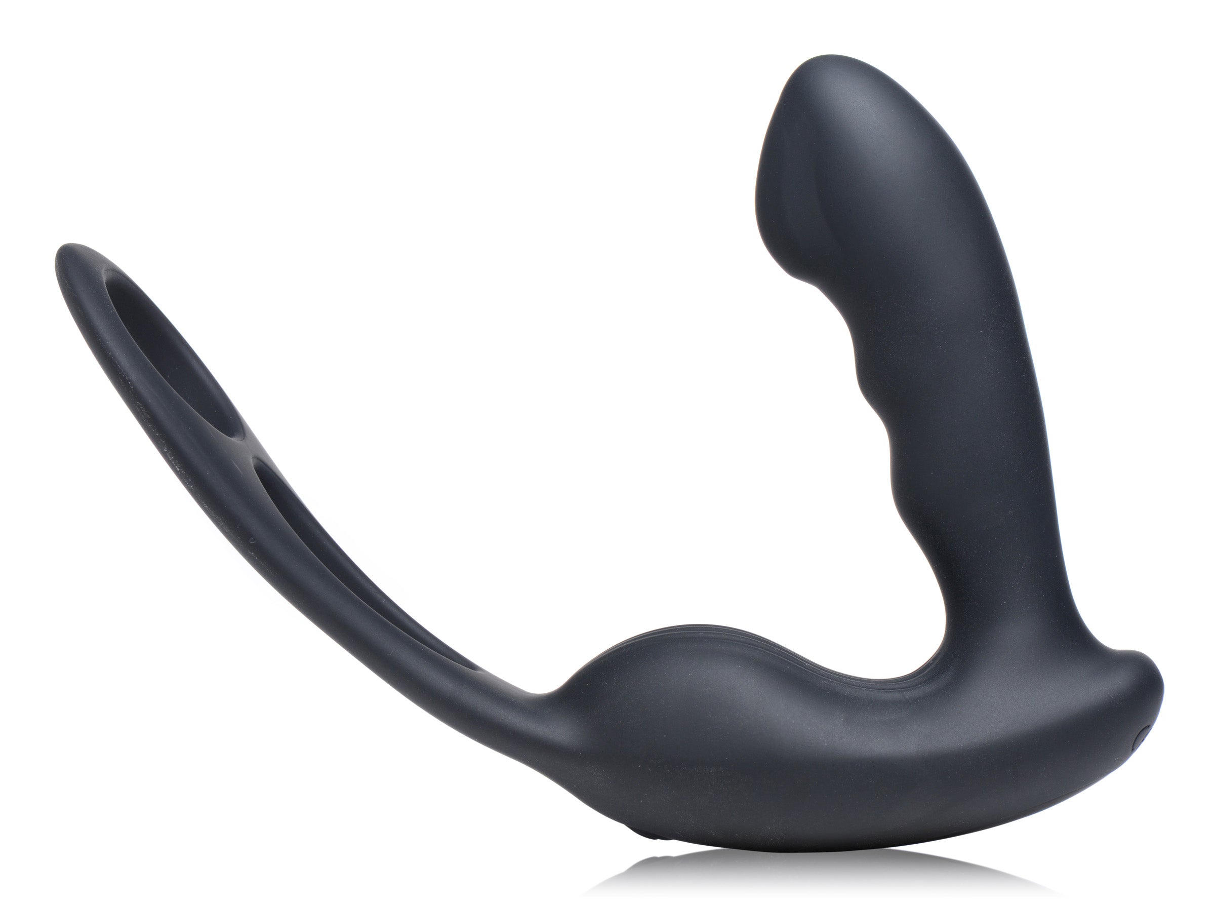 Alpha-Pro 7X P-Strap Milking and Vibrating Prostate Stimulator with Cock and Ball Harness Black