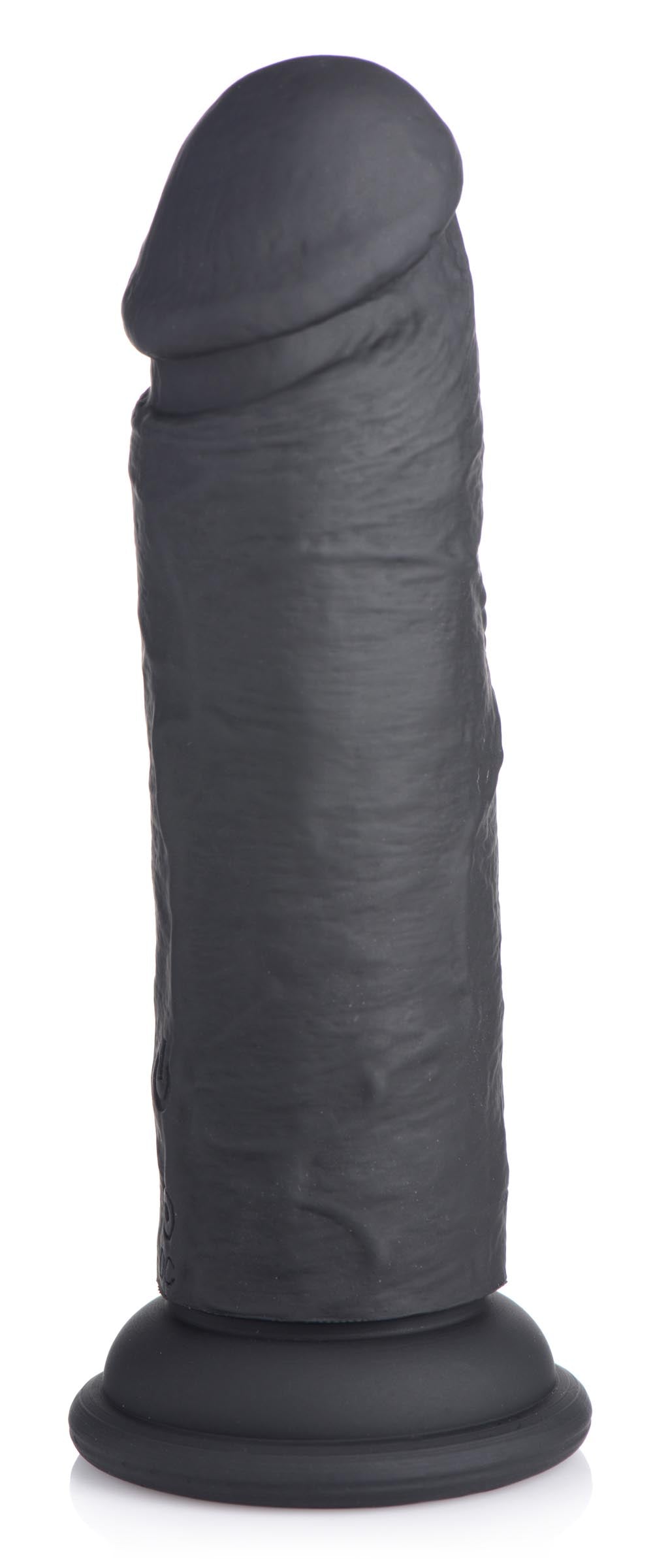 Strap U Power Player 28X Vibrating Silicone Dildo with Remote - Black Black